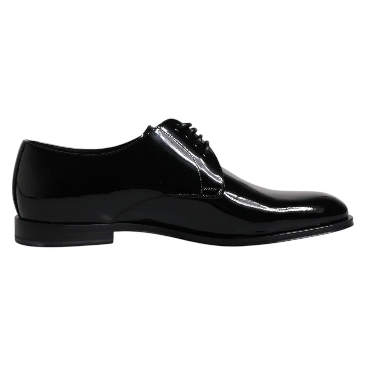 DOLCE & GABBANA Shoes Black Patent Leather Derby Formal Dress EU40