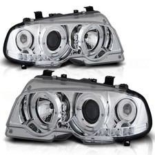 LED Angel Eyes Scheinwerfer für BMW 3er E46 Coupe / Cabrio 99-03 chrom Set
