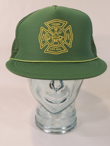Trucker Hat Cap Mesh Snapback Baseball VTG Firefighter Cicero NY Fire Dept. NOS