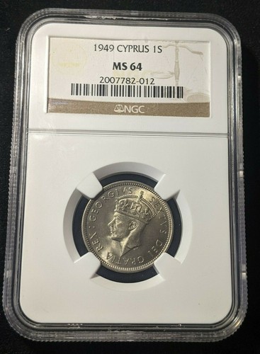 Cyprus 1949 Shilling 1s KM# 31 NGC MS64 GEM UNC #1553 - Picture 2 of 8