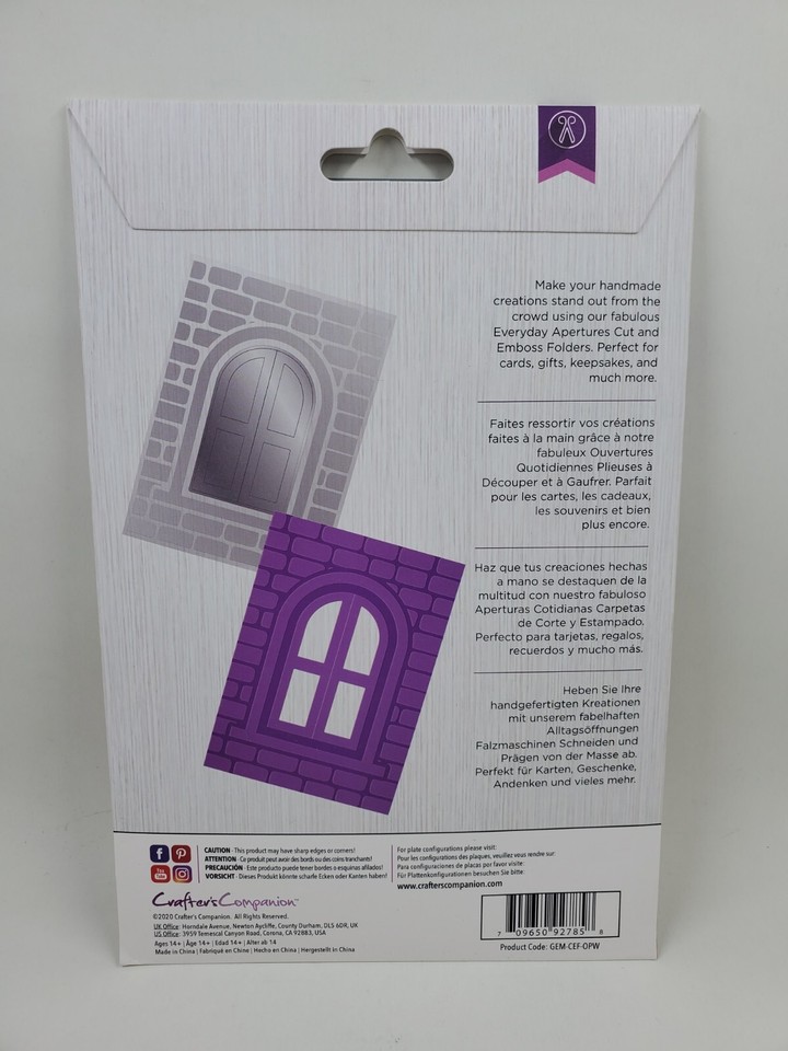 Masonry Windows CC2 Crafters Companion Open Brick Window Cut and Emboss Folder New | eBay