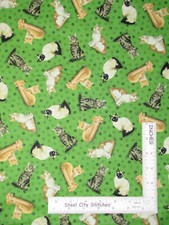 Kitten Cat Paw Print Animal Fabric By The Yard Cotton by QT Fancy Felines