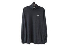 Vintage LACOSTE Turtleneck Sweatshirt gray jumper Size XL 90s