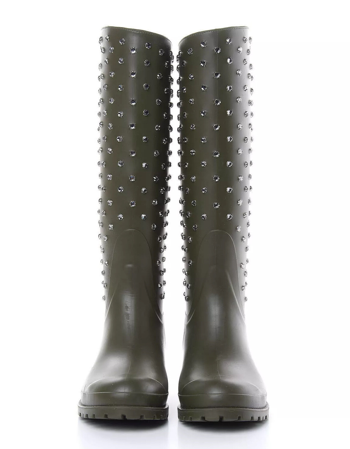 NUOVISSIMI IN SCATOLA Autentici Stivali da pioggia verde cristallo Saint Laurent Festival 25