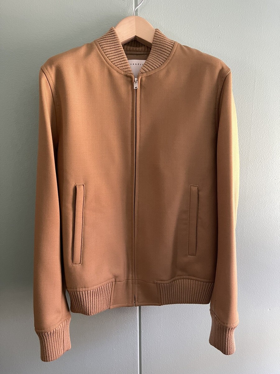 SANDRO Teddy wool-blend Twill Men's bomber jacket NEW WITH SANDRO Teddy wool-blend Twill Men's bomber jacket NEW WITH