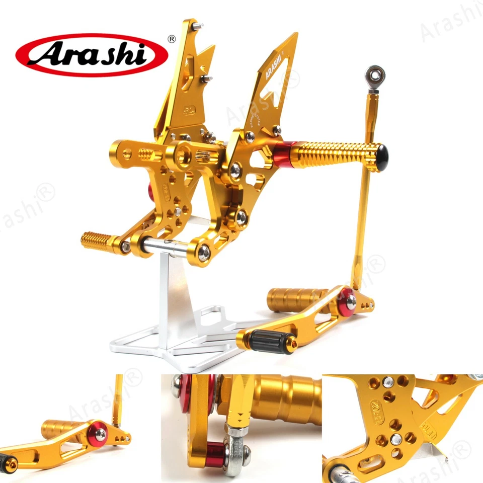 Reposapiés de carreras para Yamaha YZF R1 2009-2014 YZF-R1 1000 DORADO estriberas Foto 3 de 4