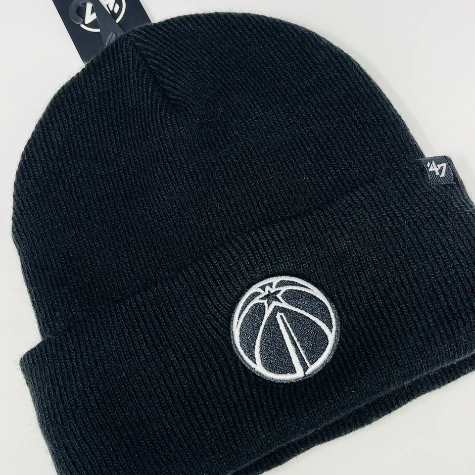 ‘47 Brand NBA Washington Wizards Cuff Winter Hat Cap Beanie Toboggan Black NEW - Image 4 of 4