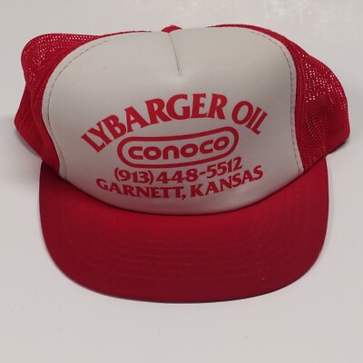 Vintage Conoco Hat Cap Snapback Mesh Garnett Kansas Yuppong Stained GSC Korea