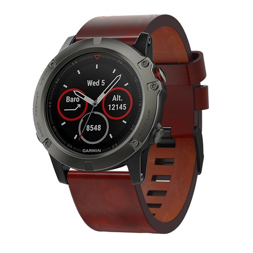 StrapsCo Leather Watch Band Strap for Garmin Fenix 5X/3/3 HR - Picture 6 of 8