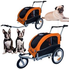 Booyah Medium Dog Stroller  Pet Bike Trailer with Suspension - Black Orange