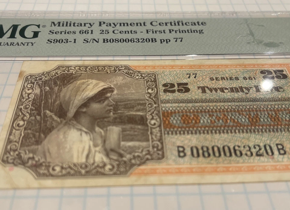 Military Payment Certificate, 25 Cents Series 661 Military Payment Certificate - Image 4 of 4