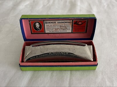 A lovely vintage mini original boxed M HOHNER musical HARMONICA