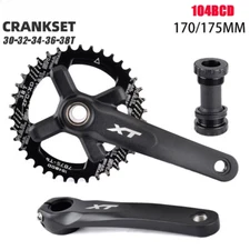 MTB Bicycle Crankset 104BCD 170/175mm Cranks 32-38T Wide Narrow single Chainring