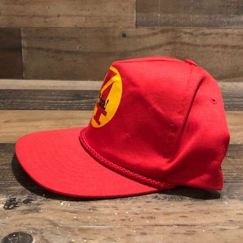 Vintage $4 Pizza Hut Snapback Kappe Herren rot gelb 90er Freizeit Streetwear-LESEN - Bild 5 von 12
