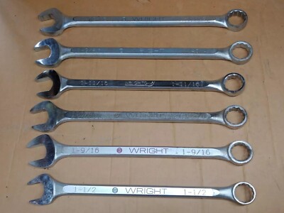 Wright Tool Combination Wrench 6 PC Shop Set 1-1/2 To 1-13/16 in. WrightGrip USA