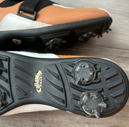 Callaway X-Series Womens Golf Shoes Size 7.5 Brown White Leather Cleats - Picture 9 of 10