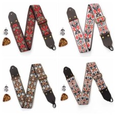 Embroidered Guitar Strap Soft Vintage Flowers Adjustable Creative Guitar Bands