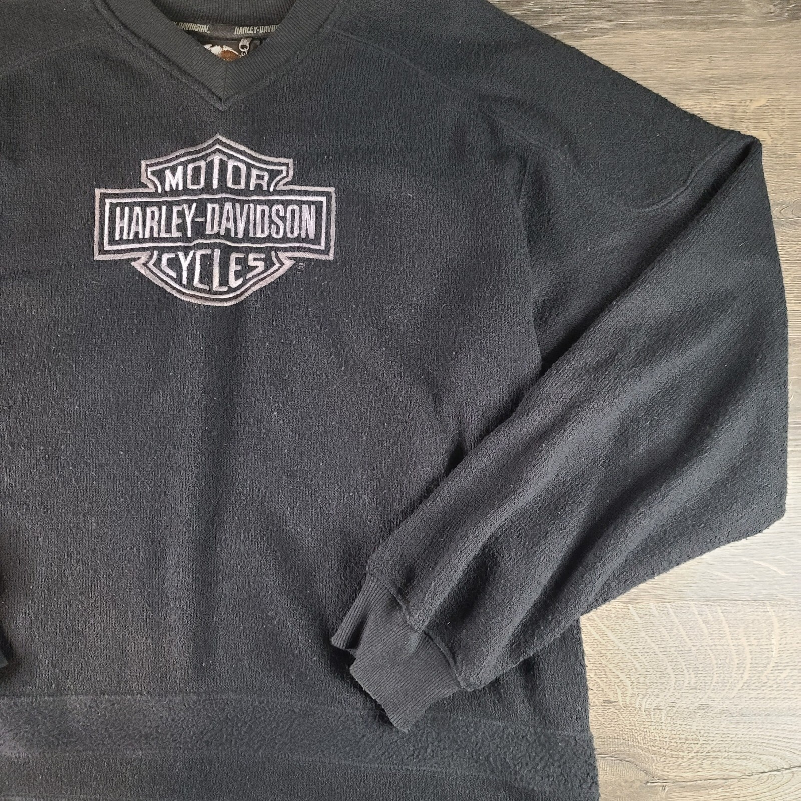 Harley Davidson Motor Cycles Black Pullover Sweater L… Gem