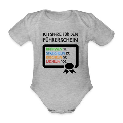 Ich Spare für Den Führerschein Baby Bio-Kurzarm-Body