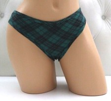 Victoria's Secret PINK Cotton Bikini Panty Garnet Green Plaid M L XL XXL NEW