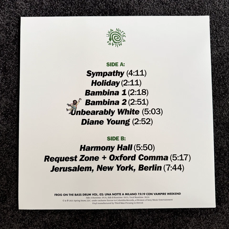 VAMPIRE WEEKEND Frog On The Bass Drum Vol. 2 Vinyl LP + Newsletter - Image 2 of 3