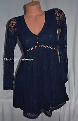 NEW Hollister Co by Abercrombie Navy Blue Lace Summer Dress Key Open Back Sz 1 | eBay NEW Hollister Co by Abercrombie Navy Blue Lace Summer Dress Key Open Back Sz 1 | eBay