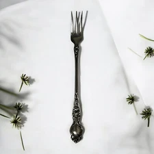 Antique Vintage Wallace Violet Sterling Silver Oyster Seafood Cocktail Fork 