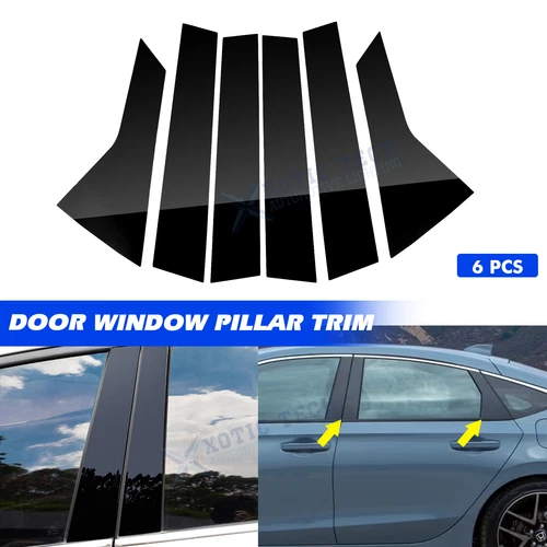 Pre-cut Pillar Posts Door Trim Mirror Molding Cover for Honda Civic 2022-2026