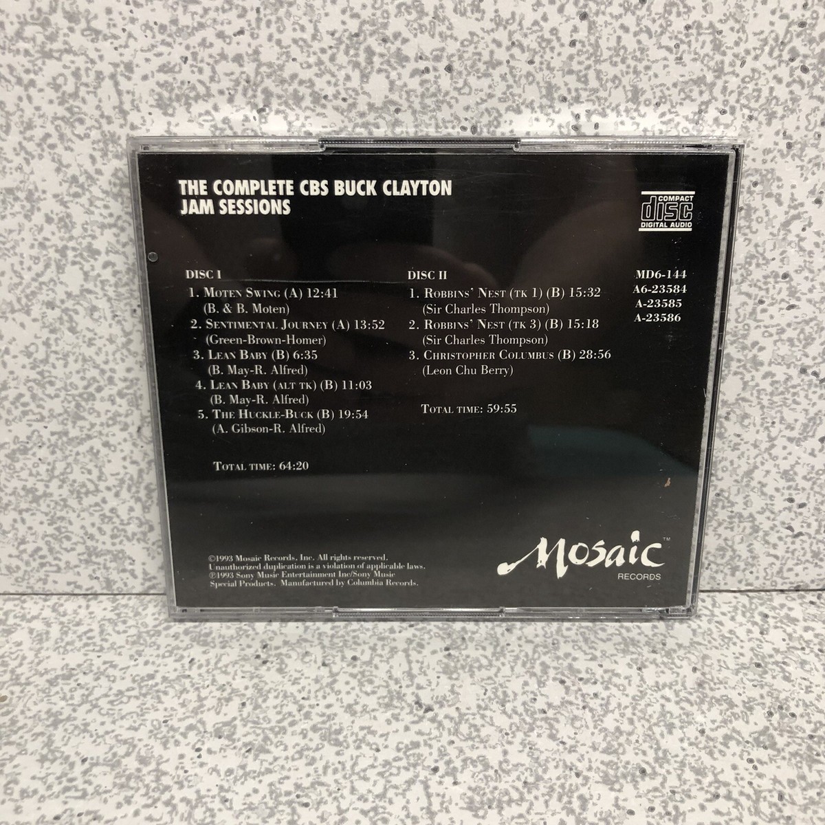 The Complete CBS Buck Clayton Jam Sessions Mosaic MD6-144 CD The Complete CBS Buck Clayton Jam Sessions Mosaic MD6-144 CD