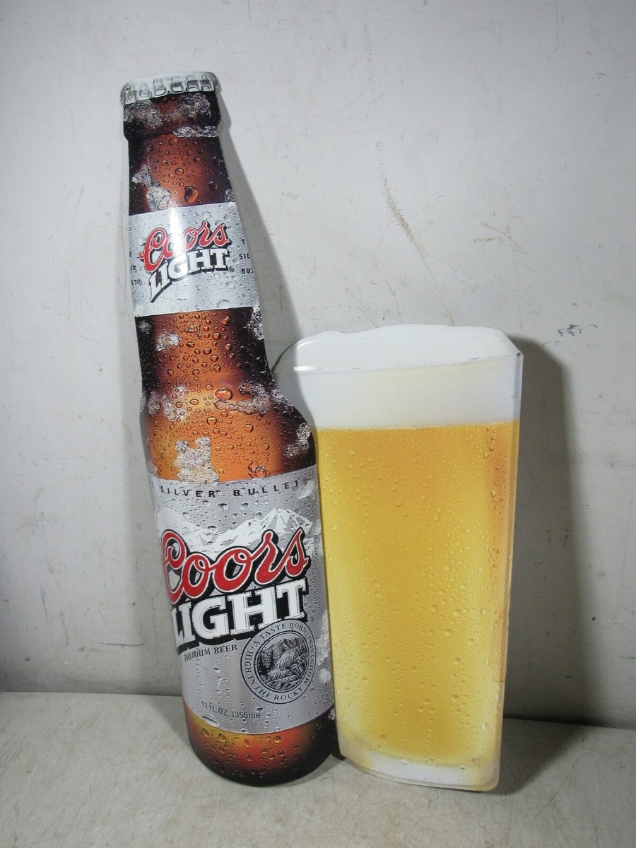 Vintage Coors Light Beer 3-D Wall Hanging Aluminum Sign Display
