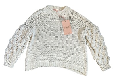 Beige Zara Pullover Frauen Zara Knit Glitzer-Strick-Pullover S