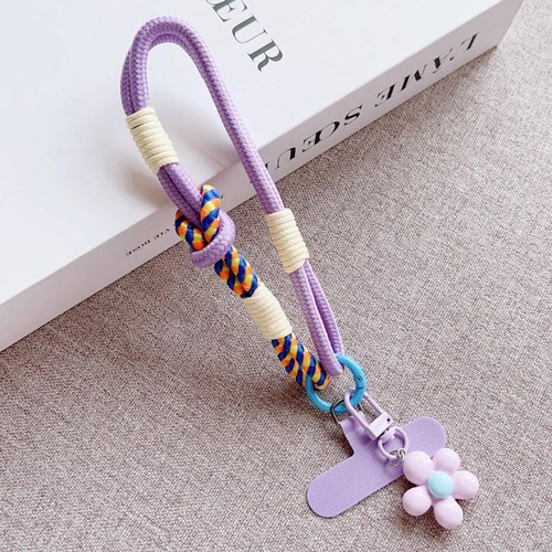 1 Piece Braided Flower Phone Lanyard Portable Nylon Hanging Chain Ring Cord - 第 11/19 張圖片