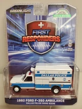 Greenlight 1/64th scale Dallas, TX Police 1994 Ford F-250 Crime Scene Ambulance
