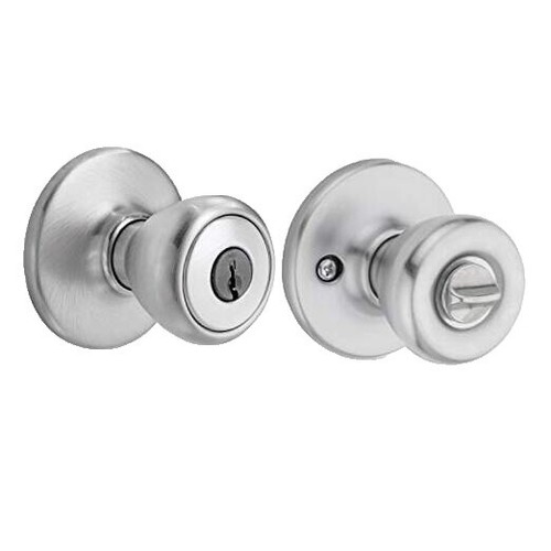 Kwikset Vedani Bedroom Bathroom Lever Lock - Satin Nickel Finish Privacy Door Handle