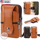 Men Cell Phone Pouch Belt Waist Bag PU Leather Loop Holster Case Wallet Cover US