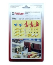 Preiser 17107 Gabelstapler und andere Transportgeräte Spur H0 1:87