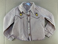 Vintage 50s 60s Western Kids Youth Twill Shirt W/ Ram Patch Cowboy Boys 4T Togs