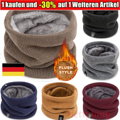Unisex Schlauchschal Halstuch Halswärmer Fleece Warm Winter Loop Schlauchtuch DE