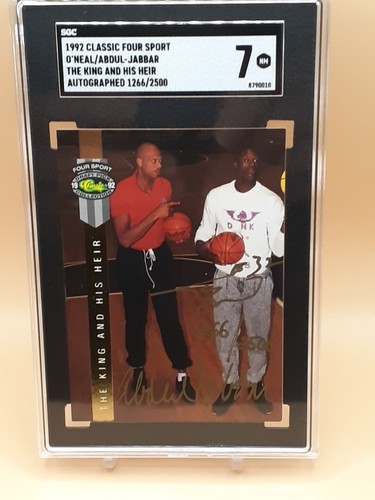 1992 Classic 4 Sport Shaquille O’Neal Kareem Abdul Jabbar Auto /2500 SGC 7 A GEM - Picture 7 of 11