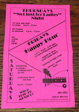 Club LA Westminster Colorado 6925 W. 88th Ave 1980's Dance Drink Flyer Hot Pink