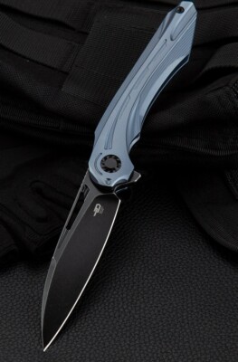 Bestech Knives WIBRA Folding Knife 3.5'' Bohler M390 Steel Blade Titanium Handle