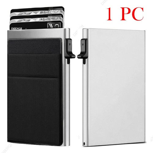 Portatarjetas de crédito RFID Hombres Delgado Mini Carteras Minimalistas Lujo Metal Ba... - Imagen 16 de 16