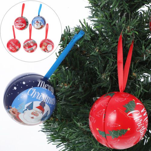 5 pièces boîtes à café Noël pot de rangement de bonbons pendentif boulets de Noël - Photo 1 sur 12