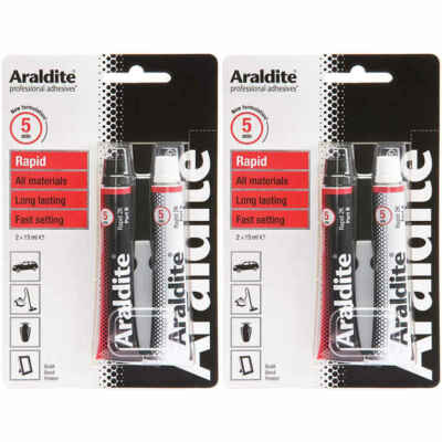 2 x Araldite Rapid 2x15ml Tubes Strong Quick Fast 5 Minute Epoxy Adhesive Glue