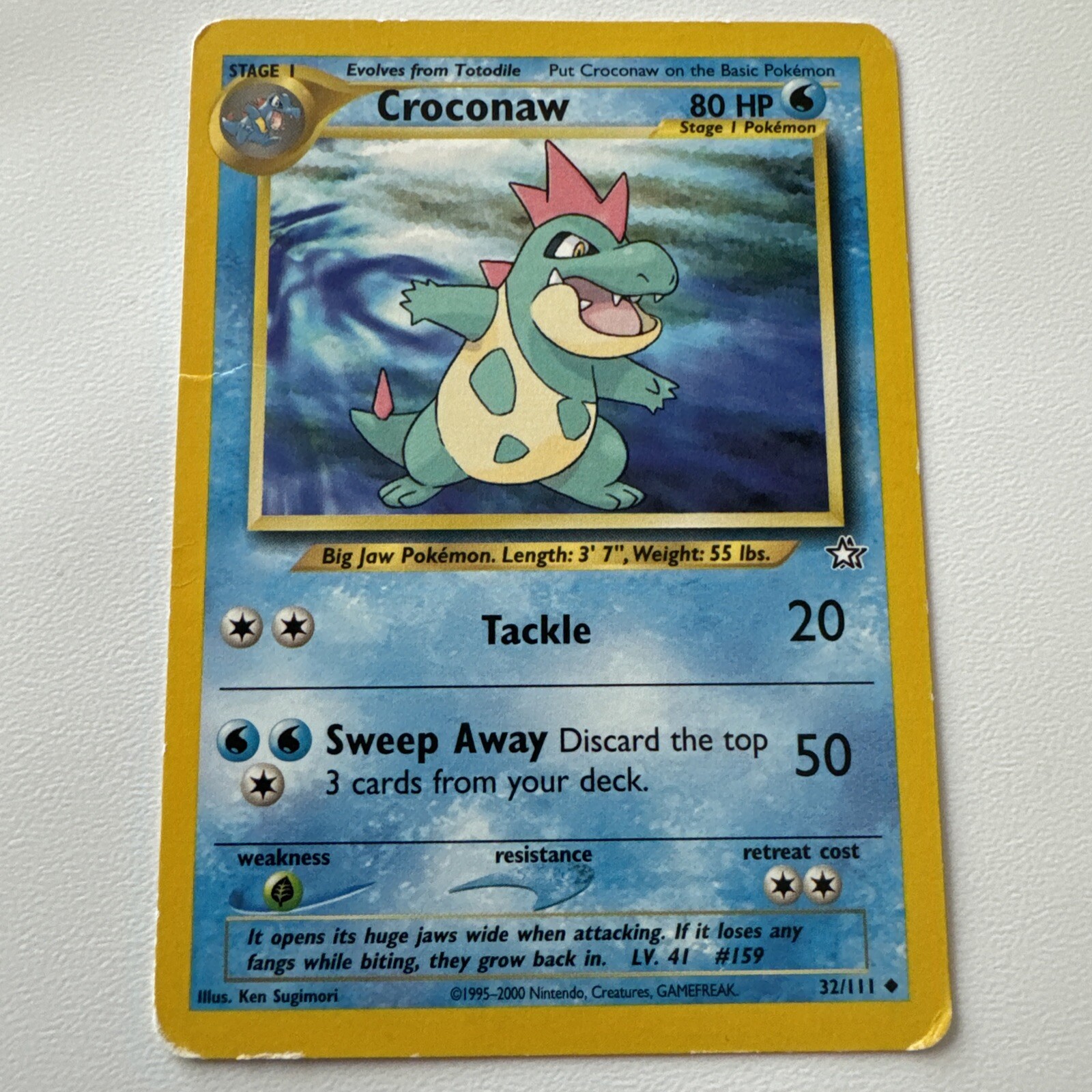Pokémon TCG Croconaw Neo Genesis 32/111 Regular Unlimited Uncommon
