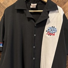 Vintage CISCO Nerd Lunch Men's XL button down Black Dress shirt Embroidered SS