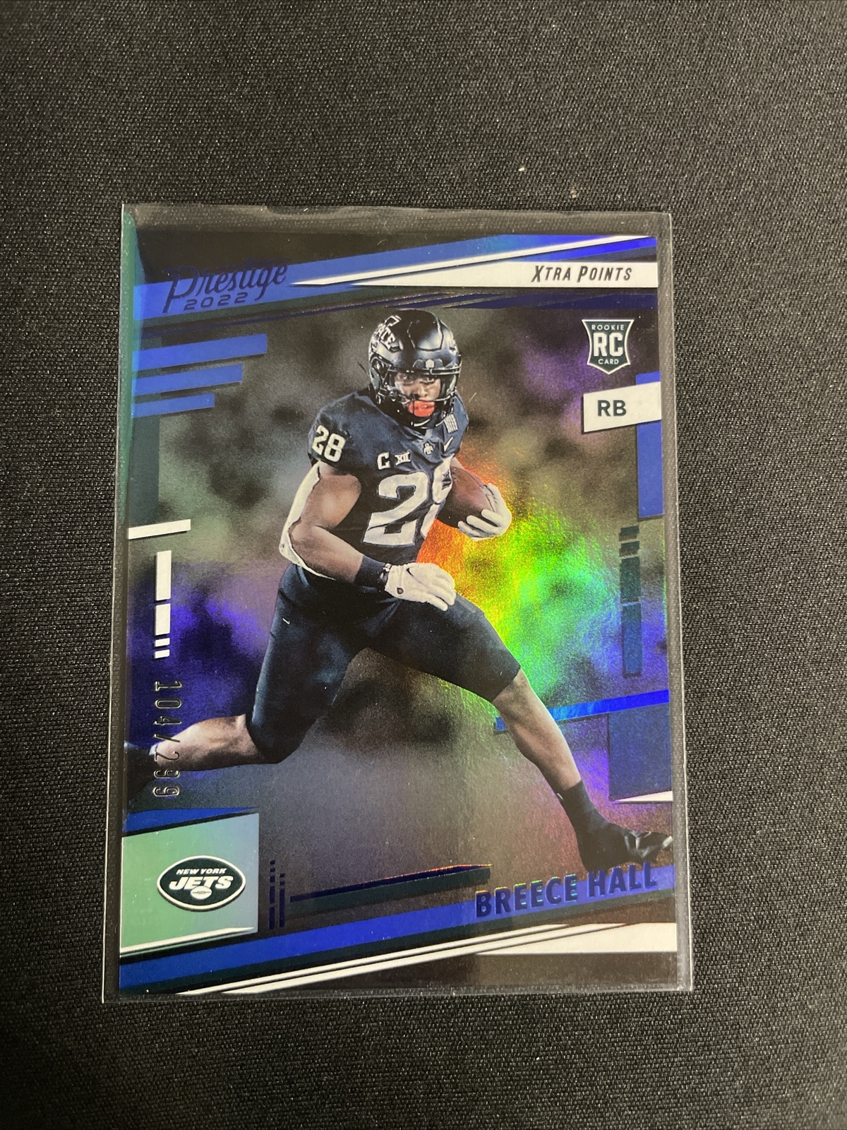 2022 Panini Prestige Blue Foil /299 Breece Hall RC Rookie New Yor Jets #313