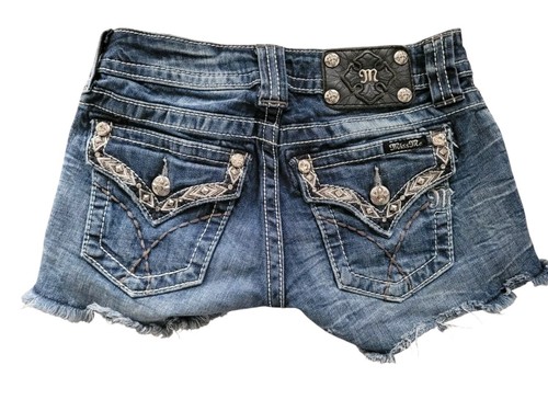 MISS ME JUNIOR GIRLS BLINGED SHORTS SIZE 25 - Picture 2 of 4