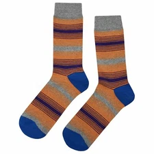 NWT Sunset Vibe Dress Socks Novelty Men 8-12 Orange Crazy Fun Sockfly