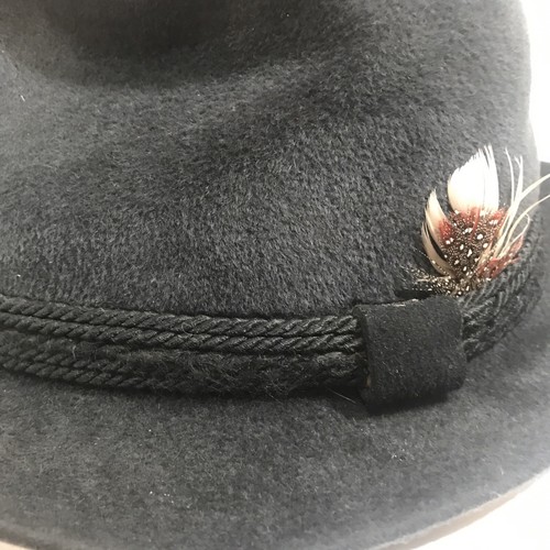 Vintage Mens Fedora Churchill LTD Hat Black Velour Beaver Hat Size 7-3/8 - Picture 9 of 9
